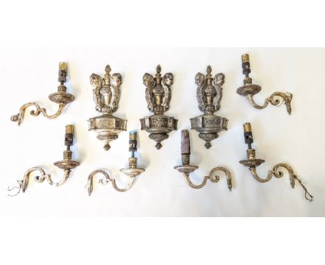 Plated wall sconces with cherub design and piano sconces