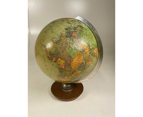 A Globus terrestrial globe circa 1970, height 44cm.