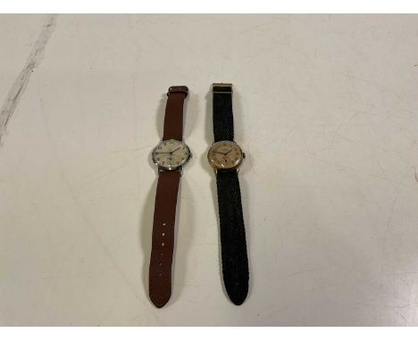 SMITHS; a 'Deluxe' gentleman's vintage stainless steel wristwatch and a Baume example (2).