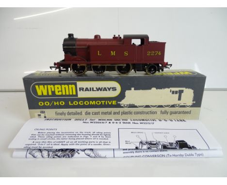 OO SCALE MODEL RAILWAYS: A WRENN W2214 0-6-2 tank locomotive in LMS maroon numbered 2274 - VG in G/VG box