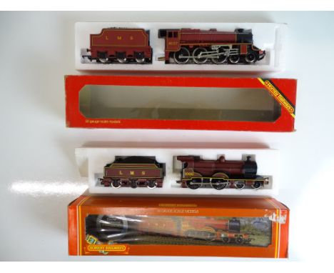 OO SCALE MODEL RAILWAYS: A pair of HORNBY steam locos both in LMS maroon livery - G/VG in F/G boxes (2)