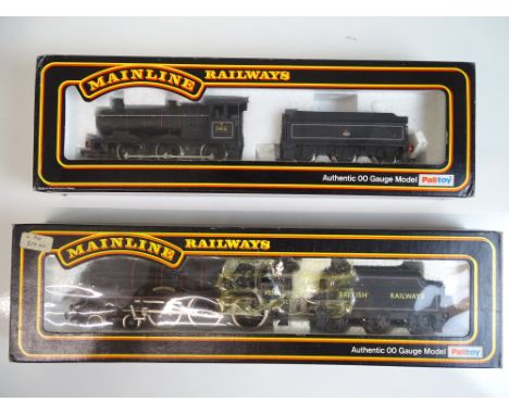 OO SCALE MODEL RAILWAYS: A pair of steam locomotives by MAINLINE to include a 2251 Class Collett and a rebuilt Patriot Class 