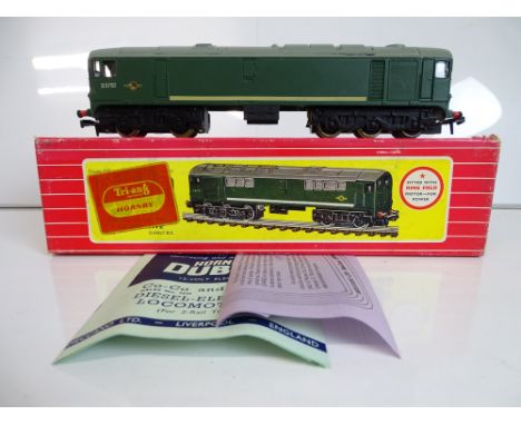 OO SCALE MODEL RAILWAYS: A HORNBY DUBLO 2 rail 2233 Co-Bo diesel locomotive - G/VG in G box, over stickered with later TRI-AN