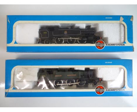 OO SCALE MODEL RAILWAYS: A pair of Prairie tank steam locomotives by AIRFIX in GWR and BR liveries - G in F/G boxes (2)