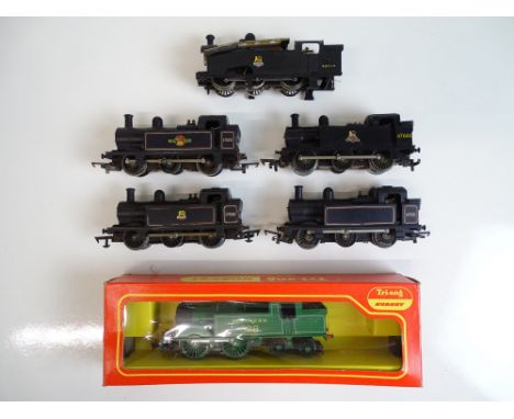 OO SCALE MODEL RAILWAYS: A quantity of steam tank locomotives by TRI-ANG together with a kit built (A/F) similar locomotive -