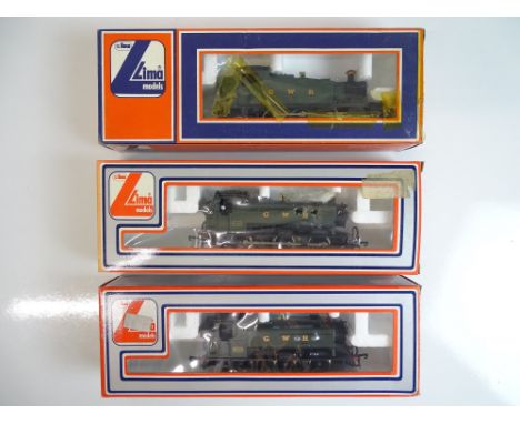 OO SCALE MODEL RAILWAYS: A group of steam tank locomotives by LIMA all in GWR green livery - G in F/G boxes (3)