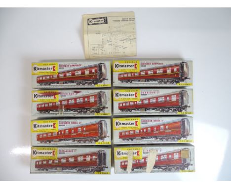 TT SCALE MODEL RAILWAYS: A group of KITMASTER Mark 1 coach kits - mostly unbuilt - G/VG in G boxes (8)