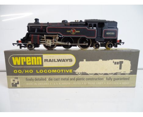 OO SCALE MODEL RAILWAYS: A WRENN W2218 Class 4MT 2-6-4 standard tank in BR black numbered 80033 - G/VG in a G/VG box