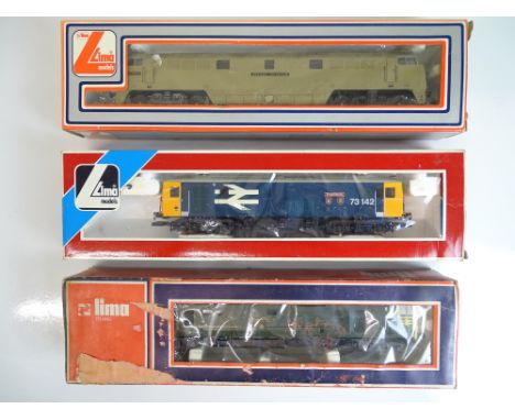 OO SCALE MODEL RAILWAYS: A group of diesel locos by LIMA to include Classes 50, 52 and 73 - G in P/G boxes (3)