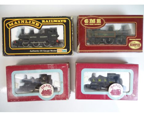 OO SCALE MODEL RAILWAYS: A group of small steam tank locomotives by MAINLINE, AIRFIX and DAPOL - to include two Pugs - G in F