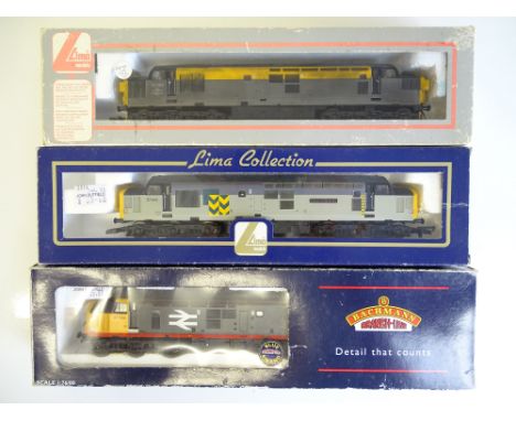 OO SCALE MODEL RAILWAYS: A group of LIMA and BACHMANN Class 37 diesel locos in various liveries - VG in G/VG boxes (3)