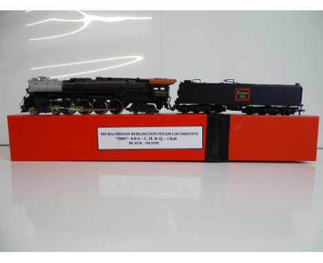 HO SCALE MODEL RAILWAYS: A BACHMANN American Outline 4-8-4 steam loco in Burlington livery - G in G extended collector's box