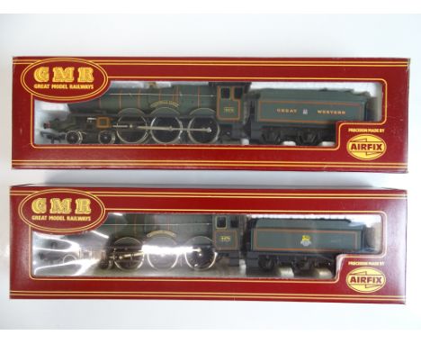 OO SCALE MODEL RAILWAYS: A pair of Castle Class locomotives by AIRFIX in GWR and BR liveries - G/VG in G/VG boxes (2)