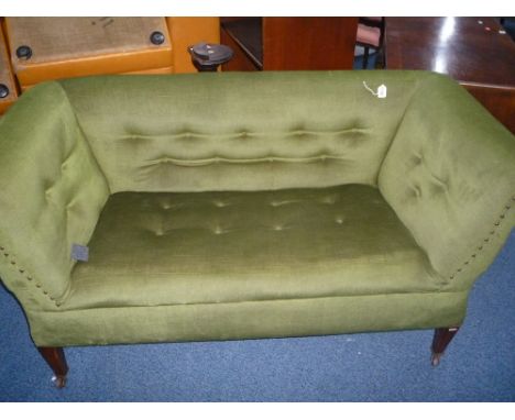 EDWARDIAN/EARLY 20TH CENTURY GREEN UPHOLSTERED SOFA 