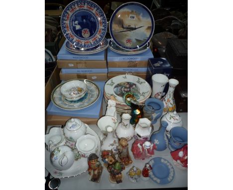 VARIOUS CERAMICS, to include boxed collectors plates, Hummel figures (sd), Doulton 'Goody Two Shoes', 'Emma' etc 
