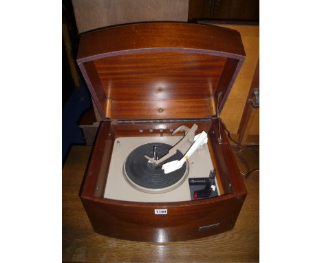 PYE 'BLACK BOX' MAHOGANY CASED RECORD PLAYER 