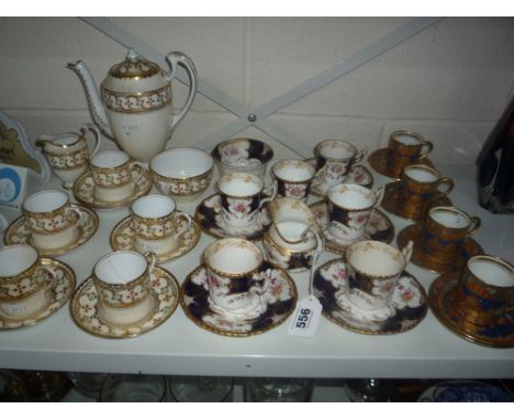 COALPORT PART COFFEE SET (13), Paladin China coffee cans/saucers (9) and Grosvenor China coffee set (14) (hairlines) 
