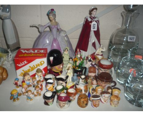 VARIOUS FIGURES, character jugs, novelty thimbles etc, to include Royal Worcester 'The Queen's 80th Birthday 2006', Royal Dou