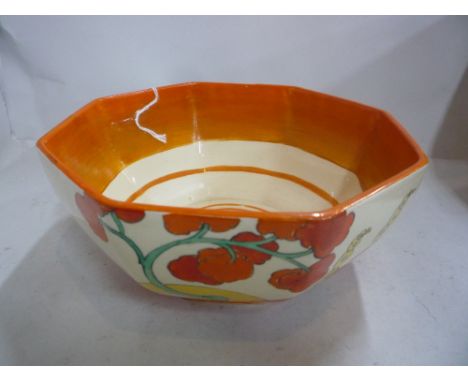 CLARICE CLIFF BIZARRE FOR NEWPORT POTTERY BOWL, 'Orange Bridgewater' pattern, diameter approximately 18cm