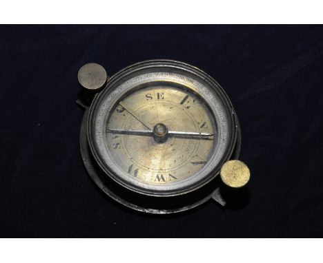 19th C brass compass by Elliott Brothers 56 Strand London (width 8cm)