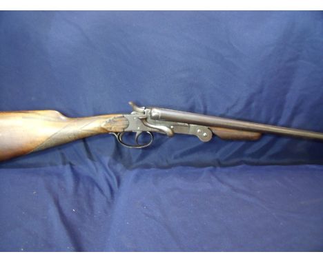 Belgium  410 side by side hammer gun with 28inch barrels and side lever opening, serial no. 40 (shotgun certificate required)