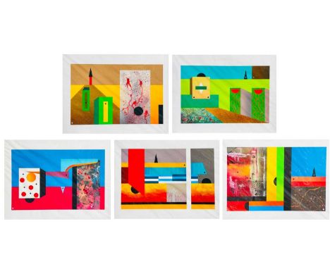 Mark BROOKS (1957-2023, Outsider Artist) Five Works Three works from his '1001 Abstractions' series, together with New Horizo