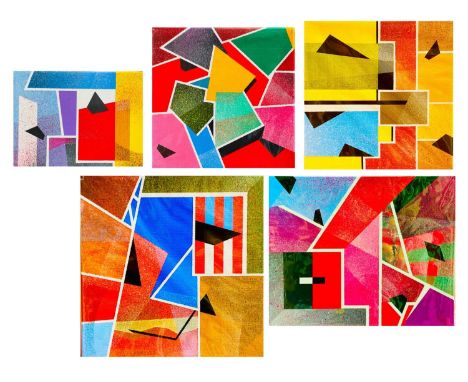 Mark BROOKS (1957-2023, Outsider Artist) Five Works from his Parametric Autochrome Series Acrylic on canvas, each signed, tit