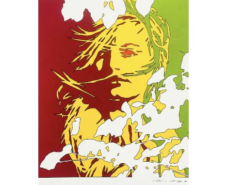 Werner BERGES (1941-2017) Portrait of a Young Woman Silkscreen, plate-signed, plate 44cm x 37.5cm, 58.5cm x 41cm including ma