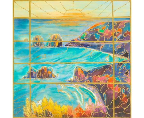 Brenda MONEY (1930-2021, Cyprus School of Art) Stained Glass - The Rock of The Greek Oil on canvas, signed and titled verso, 