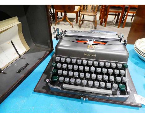 A mid-Century imperial good companion 3 portable typewriter cased
