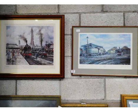 After David Wright a signed limited edition Steam Loco print Blackpool Tower Summer Showers and after James B Hayes, a simila