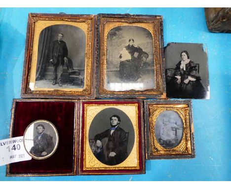 Six assorted 19th Century Ambrotype and Daguerotype portrait photographs