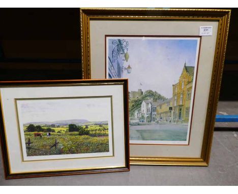 After Keith Melling Midsummer signed limited print, after Frank Barnes Castle Street Clitheroe Signed Limited Print 