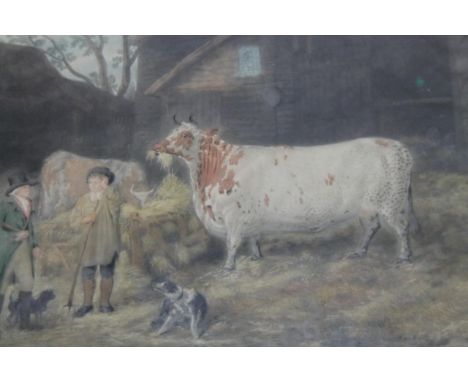 After Garrard & Ward.  Lord Somerville With Huldermels Cow, lithograph, 45cm x 58cm.