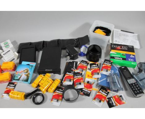 Various cameras and effects, to include Ilford HP5 400 and Kodak Colour Plus 200 24LP, Polaroid, etc. (a quantity, various di