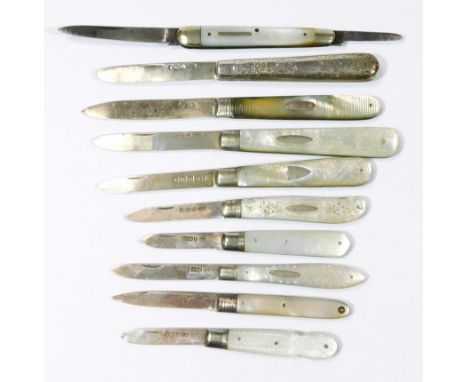 An all over Victorian silver fruit knife, with bright cut handle, vacant cartouche and plain blade, Sheffield 1893, (when ope
