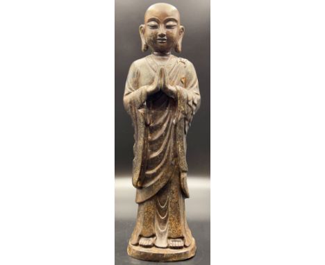 Mönch China. Alt. Südasien. Wohl 19. Jahrhundert.53 cm hoch. Circa 7 kg. Asiatika. Metall / Bronze.Monk China. Old. South Asi