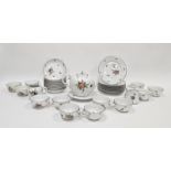 Nymphenburg porcelain part breakfast service, late 19th century, printed crown, shield and
