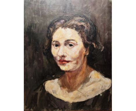 19th/20th century school Oil on canvas Portrait of a woman, unsigned, framed and glazed, 46cm x 36cm Maxine Relton (20th cent