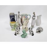 Collection of assorted ceramics including two Lladro figures of girls with duck and a lamb, two
