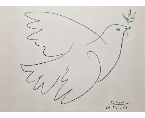 After Pablo Picasso (1881-1973) Offset lithograph "Dove of Peace", open edition, signed and dated within plate, framed and gl
