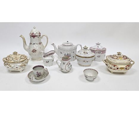 Collection of late 18th/early 19th century English pearlware porcelain and Chinese export porcelain decorated in the famille 