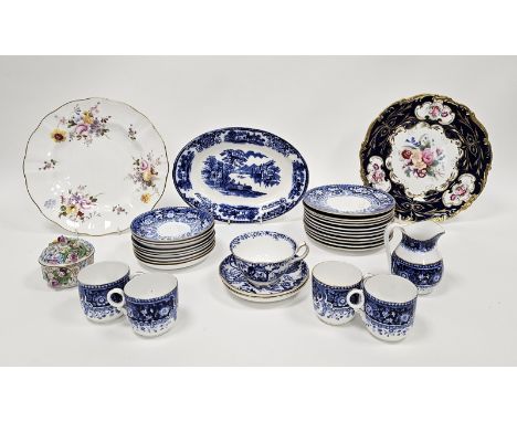 Group of English and continental porcelain and bone china&nbsp;including a Royal Crown Derby chinoiserie pattern teacup and t