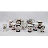 Collection of 19th century English porcelain vases, a pearlware two-handled named loving cup named