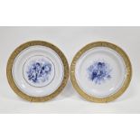 Two Limoges (Vizavi) large porcelain dishes, each transfer-printed in blue with putti amongst