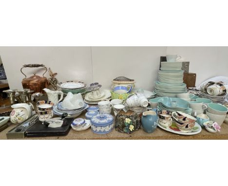 A Poole pottery part dinner and tea set together with other part tea sets, Wedgwood jasper wares, Royal Doulton floral encrus