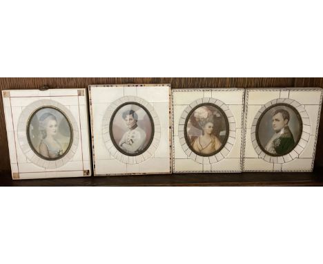 RennerConstance WebberHead and shoulders portrait miniature of a ladyin an ivory frameTogether with three other similar portr