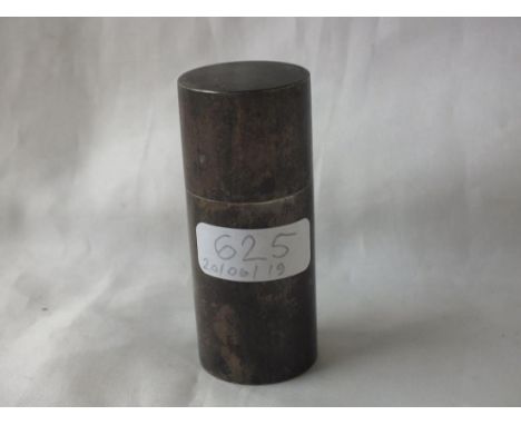 Cylindrical plain shaving stick holder (Sterling) 59g.  