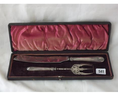 Good quality boxed bread knife and fork, Shef 1897  