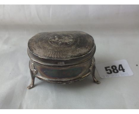 A small ring box with hinged cover, 2.5" wide B'ham  1906         